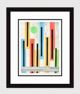 Pintura firmada 1988 Josef MATHIS ORIGINAL "Bloques de color verticales" enmarcada certificado de autenticidad - Imagen 1 de 4