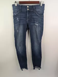 KanCan Estilo Straight Leg Denim Jeans Distressed Raw Hem Women's Size 27 - Picture 1 of 13
