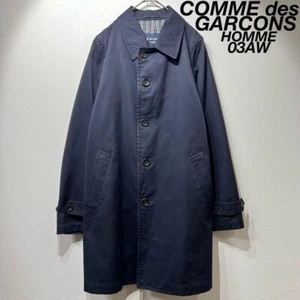 COMME des GARCONS HOMME High-Quality Striped Baldachin Coat Navy - Picture 1 of 10