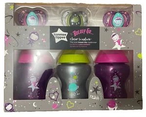 Tommee Tippee Closer To Nature To Boldly Go Decorated Baby Bottles Pacifier Set - Picture 1 of 7