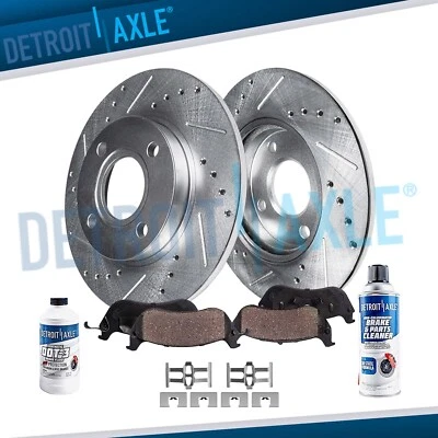 Rear Drilled Rotors Brake Pads for Honda Civic Del Sol CRX Prelude Acura Integra - Image 1 of 4