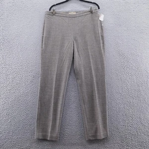 Talbots Womens Tapered Italian Wool Pants 12 Beige Tweed High Rise Side Zip NEW - Picture 1 of 14