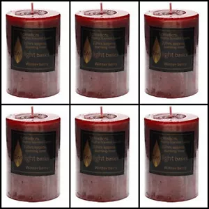 6x Scented Pillar Candle Dark Red Candles Winter Berry Candle 5x8cm Bulk - Bild 1 von 1