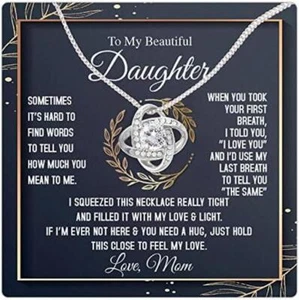 To My Daughter Necklace from Mom Mother Daughter Birthday Jewelry Gifts for Her - Picture 1 of 7
