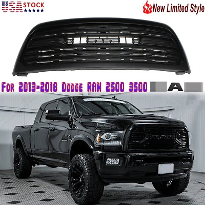 For 2013-2018 Dodge Ram 2500 3500 Front Grille LTD Style Black Grille W/ Letters - Изображение 1 из 4