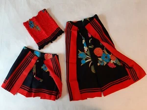 Lotto top elasticizzato bermuda pantaloncini cotone batik Thai ragazza donna TU - Foto 1 di 11