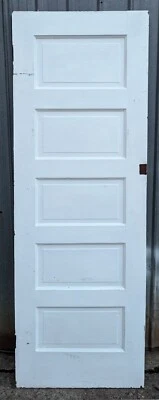 2 avail 26"x77.5" Antique Vintage Old Interior Wood Wooden Closet Door 5 Panels - Image 1 of 4