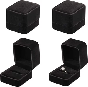 4 Stück Samt Ring Geschenkboxen Set, Ohrring Anhänger Schmuckkästchen, Schmuck Disp - Bild 1 von 5