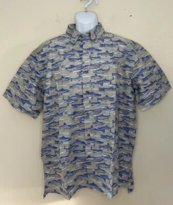 Camisa de Pesca Redington Para Hombre Algodón Manga Corta Verde Azul Pez NUEVA Talla L - Imagen 1 de 7