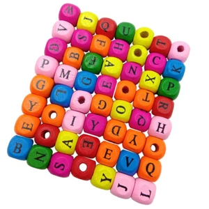 200PCS DIY Letter Beads Wooden Square Beads Jewelry Accessories for Bracelet - Picture 1 of 12