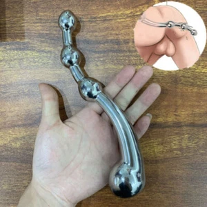 Metal /Steel Beads Anal Butt Plug G-Spot Stimulate Prostate Massager Sex Toys US - Picture 1 of 37