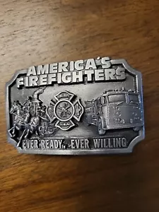 America's Firefighter's Ever Ready Willing Vintage 1983 Gürtelschnalle - Bild 1 von 6