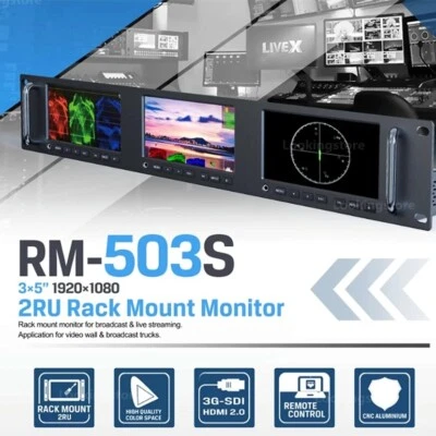 LILLIPUT RM-503S 3*5 inch Full HD 2RU Rack Mount Video Monitor 1920x1080 HDMI2.0 - Image 1 of 4