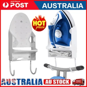 White Iron Storage Holder Wall Mount Ironing Board Hanger Home Organizer HooksWH - Picture 1 of 9