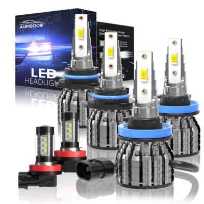 9005+H11+H11 Led Headlight High Low Fog Light Bulbs Kit Super 6000K CSP Combo 6x - Image 1 of 4