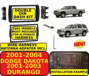 01-04 DAKOTA 01-03 DURANGO DOUBLE DIN CAR RADIO STEREO INSTALLATION DASH KIT - Picture 1 of 5