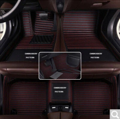 For Hyundai Models Stripe Car Floor Mat With Pocket Waterproof Custom 2/3 Rows Foto 1 de 4