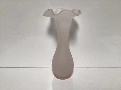 Jarrón vintage de vidrio esmerilado rosa para decoración, jarrón para regalo conjunto de uno Foto 1 de 4