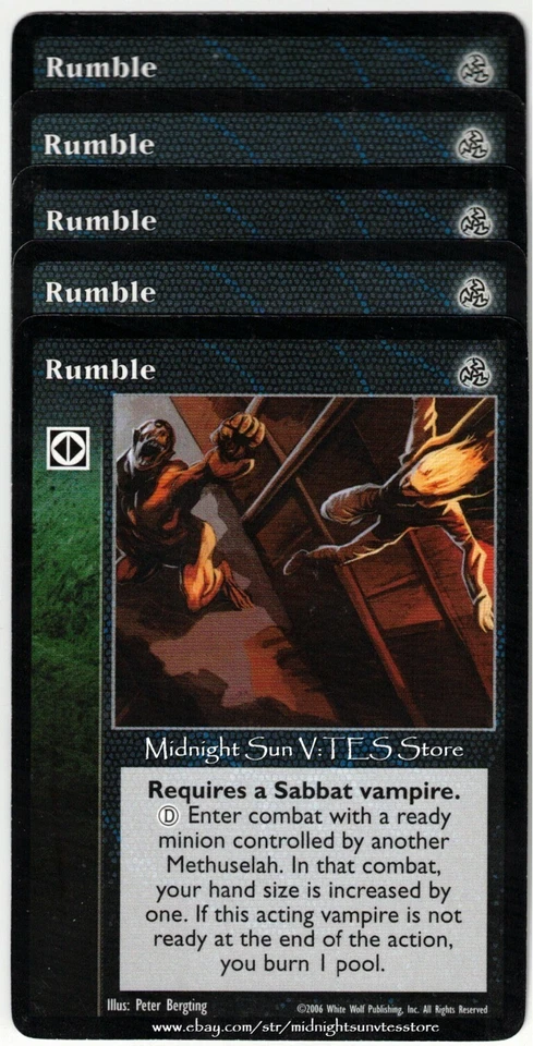Rumble x4 + 1 Tercera Edición V:TES VTES Vampire CCG Foto 1 de 1