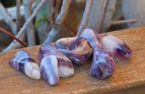 Large Chevron Amethyst Polished Crystal Tumble Stone 1 Piece Tracked Postage - Picture 1 of 6