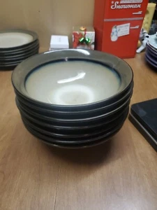 (7) SANGO 'Roma Sage' 7¾" SOUP/CEREAL BOWLS 4814 Olive Beige Brown Euc Bin 1 - Picture 1 of 17