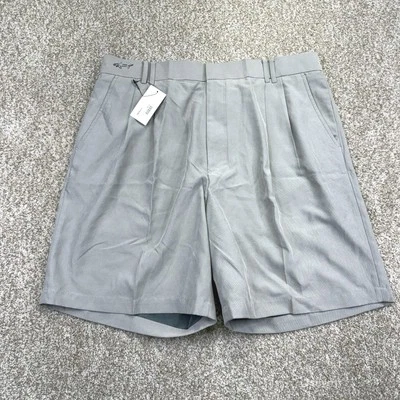 NEW Greg Norman Golf Shorts Mens Size 38 (Waist 36) Pleated Gray GNBAH420 Y2K  - Image 1 of 4