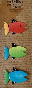 Demdaco Embellish Your Story von Roeda 3er Set lustige Fischmagnete - Bild 1 von 5