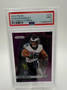 2024 Panini Prizm Football Saquon Barkley #232 No Huddle Purple Prizm /49 PSA 9 - Picture 1 of 2