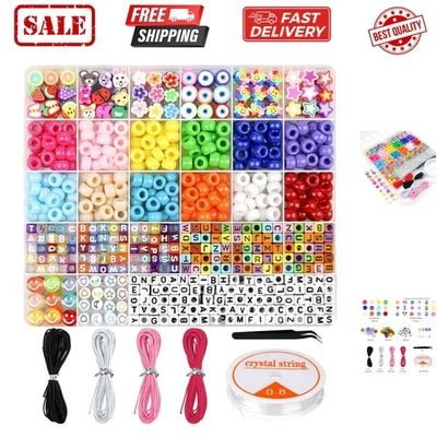 Kit para hacer pulseras, cuentas para hacer pulseras pony, Kandi, arcilla polimérica, pequeño... Foto 1 de 4
