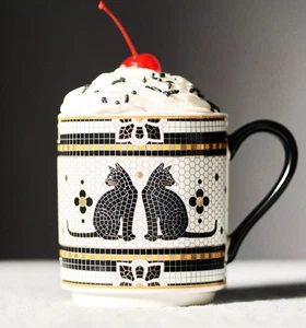Anthropologie Halloween Mug 24k gold-decaled glazed stoneware 13.2 oz. NEW - Picture 1 of 3