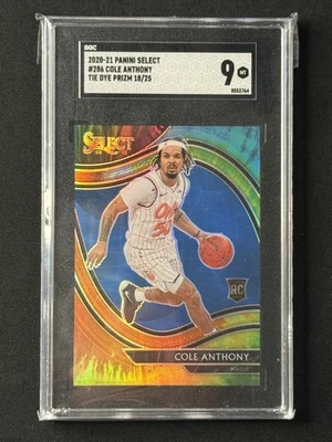 2020-21 Panini Select Courtside Cole Anthony Rookie #286 Tie-Dye Prizm /25 Magic - Image 1 of 2