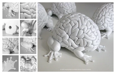 Jumping Brain Frog X Blank White X Emilio Garcia X 5 Inch X Laptop X Toy2R - Image 1 of 4