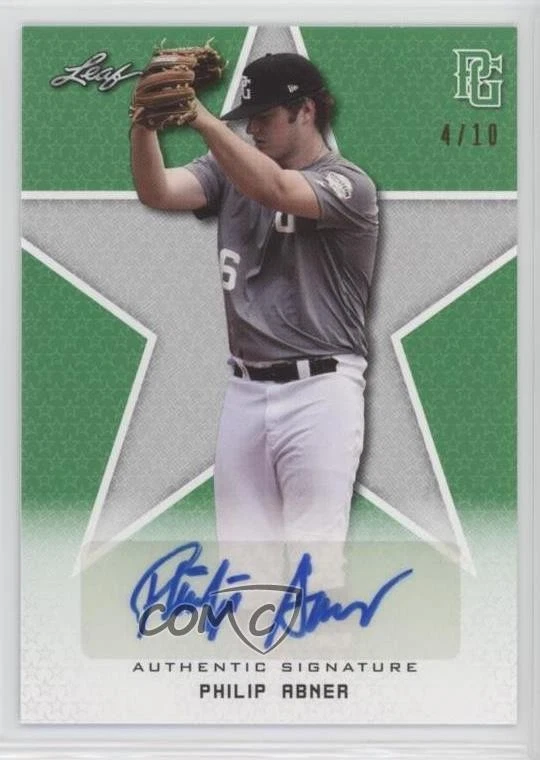 2020 Leaf Perfect Game National Showcase Green /10 Philip Abner #BA-PA1 Auto - Image 1 of 2