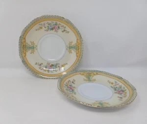 Noritake Mimosa Japan Saucer Plate Lot Of 2 Floral Vtg 1930's Romantic Small 5.5 - Picture 1 of 12