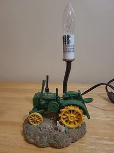 Tested John Deere Green Farm 1999 Tractor Table Lamp Original, No Shade - Picture 1 of 17