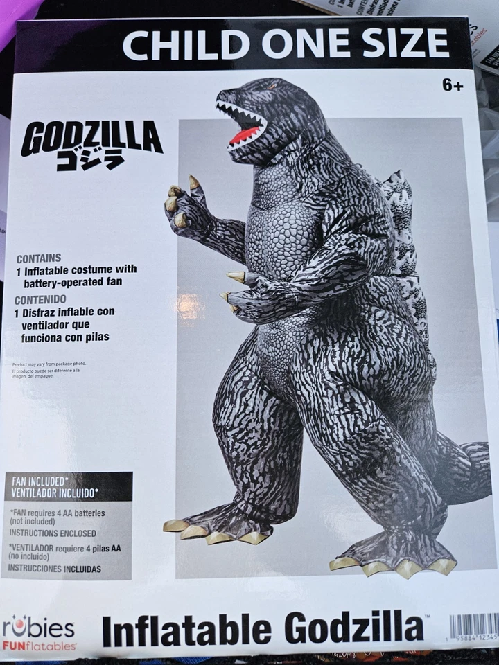Godzilla Inflatable Halloween Costume Children Kids Youth One Size by Rubies Boy