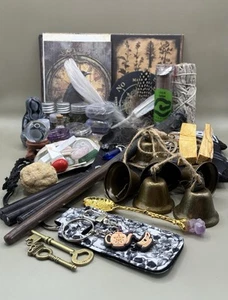 Advanced Witch Kit - Spells Crystals Candles Herbs Jars Feathers Altar V2 - Picture 1 of 12
