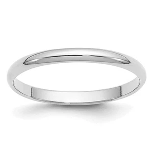 10k White Gold 2mm Half Round Wedding Band Ring Size 5 for Women 1.4gm - Picture 1 of 6