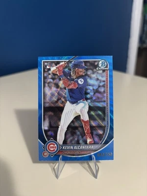 Kevin Alcantara 2025 Bowman Chrome #44 Blue Wave Rookie RC /150 Chicago Cubs - Image 1 of 2