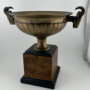 Vintage Castilian Imports Bronze Vase w Ram Handles Urn Planter Made in China - Picture 1 of 20