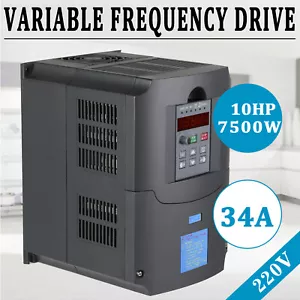 Single To 3 Phase 7.5KW 10HP 220V Variable Frequency Drive Inverter CNC VFD VSD - Picture 1 of 10