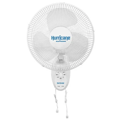 Ventilador Hurricane Supreme 12" 90 grados oscilante 3 velocidades montado en la pared, blanco (usado) Foto 1 de 4