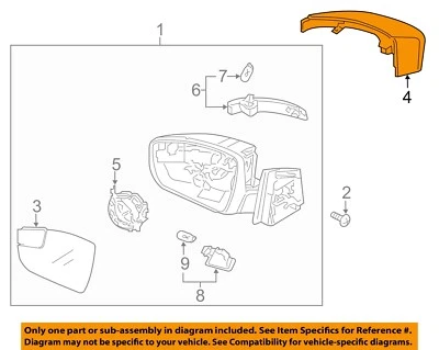 FORD OEM Focus Door Side Rear View-Mirror Cover Cap Trim Right CP9Z17D742BA - Image 1 of 2