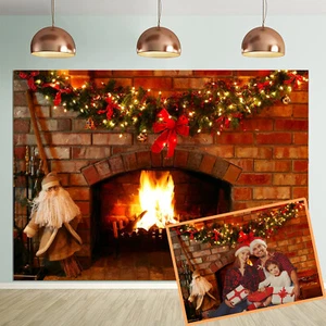 Weihnachtsfeier Foto Kulissen Familienfest Kamin Fotografie Hintergrund - Bild 1 von 9