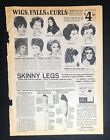 vintage 1970s magazine ad FRANKLIN FASHION wigs / Skinny Legs MODERN METHODS