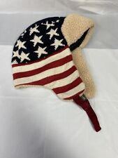 Winter Hat American Flag Patriotic Design Winter Aviator Trooper Hat