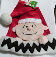 Snoopy Peanuts Christmas Stocking Santa Hat Charlie Brown