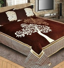 Fresh From Loom Chenille 500 TC Bed Cover (Brown_King)