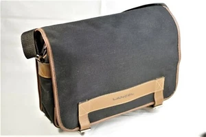 LANCEL VTG Authentic Black Canvas Cross-body Messenger Bag " Made in France " - Picture 1 of 12