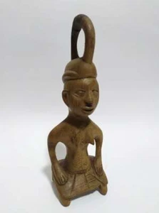 Vintage Small African Tribal Female Statue Carved Wood - Picture 1 of 8